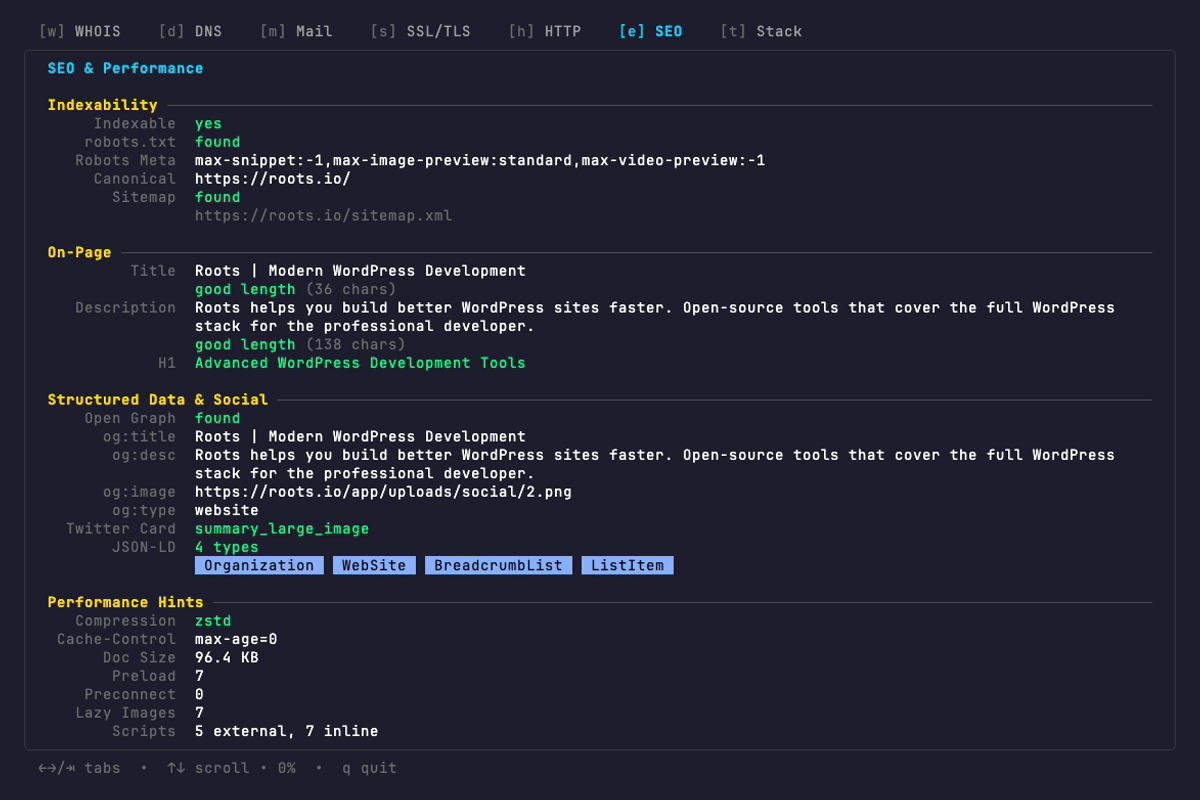 quien - A better whois and domain intelligence toolkit.