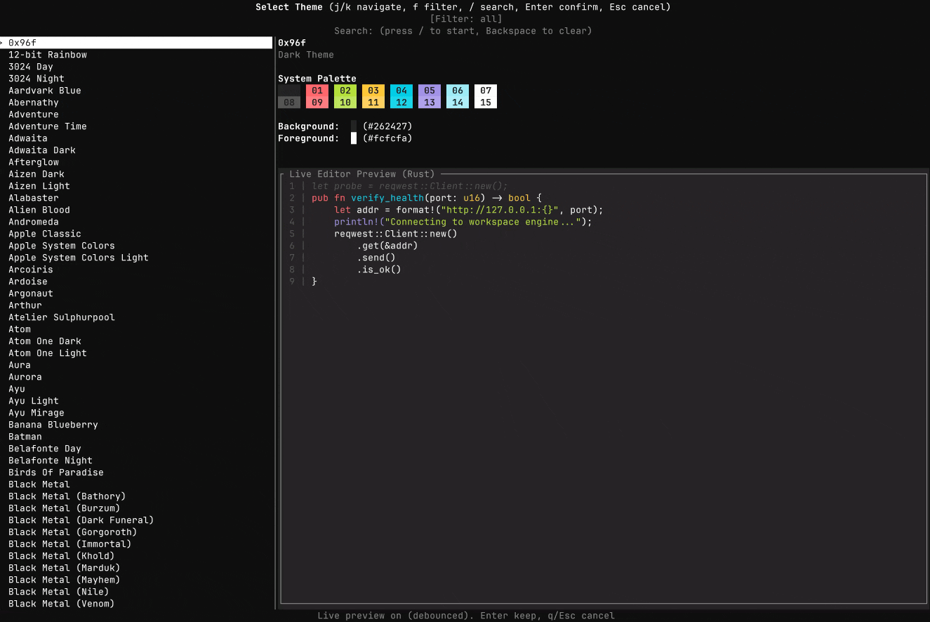 Browse and apply Ghostty themes with live preview.