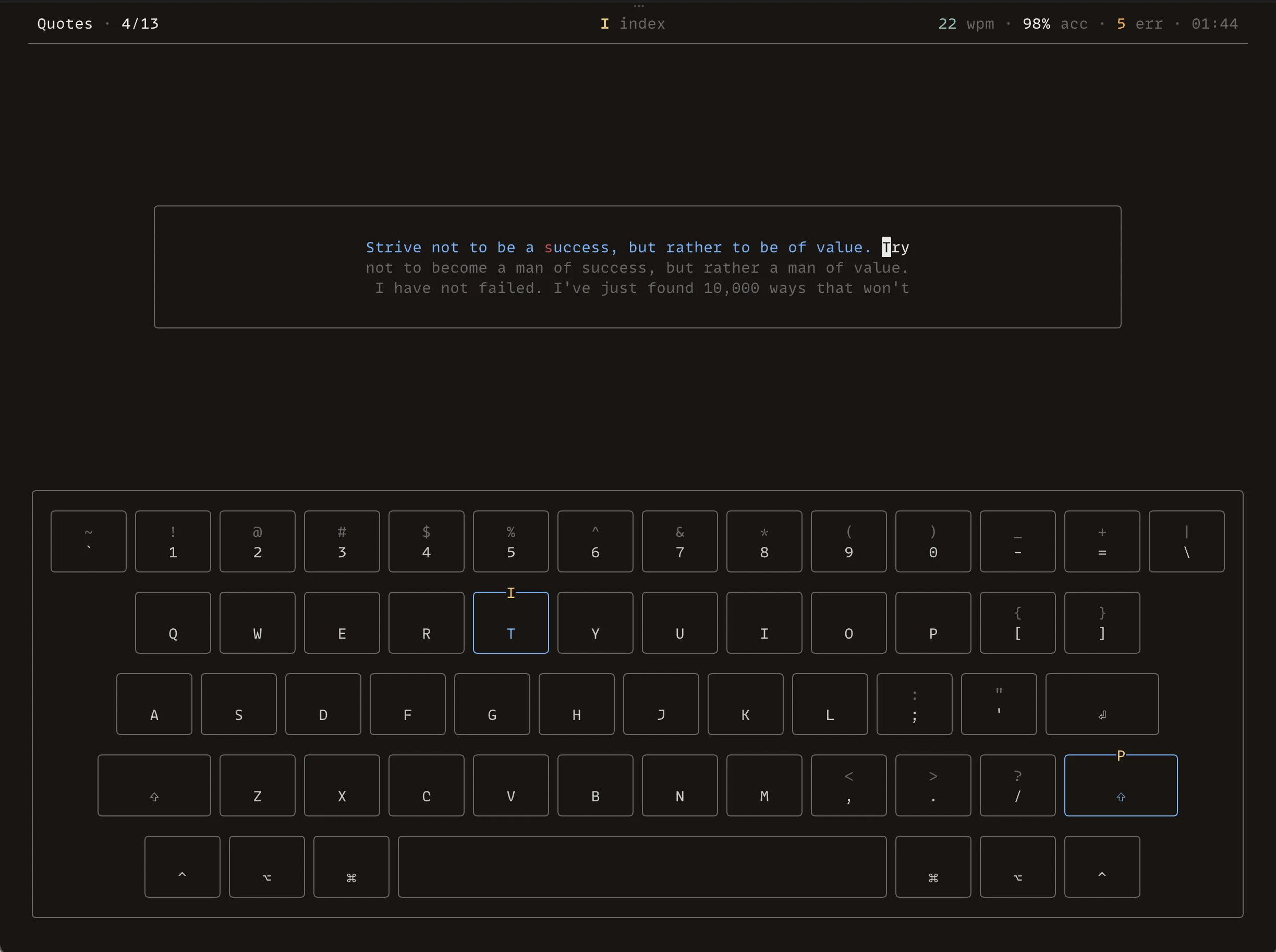 clavirio - A terminal typing tutor with guided lessons and session tracking.