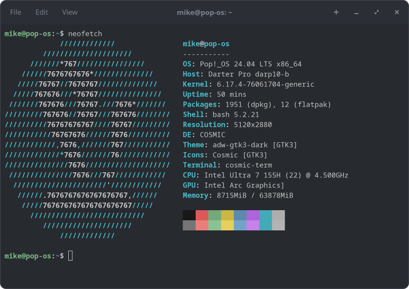 COSMIC Terminal preview