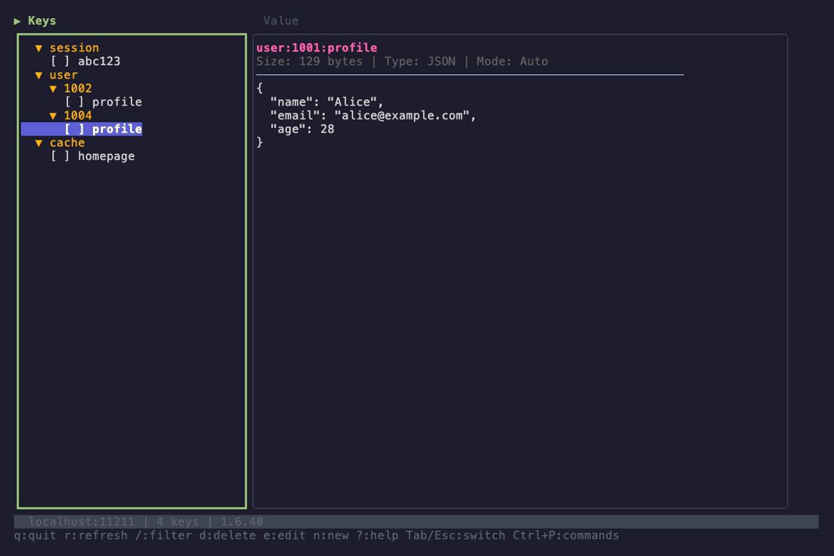 memtui - A TUI to visualize and manage Memcached.