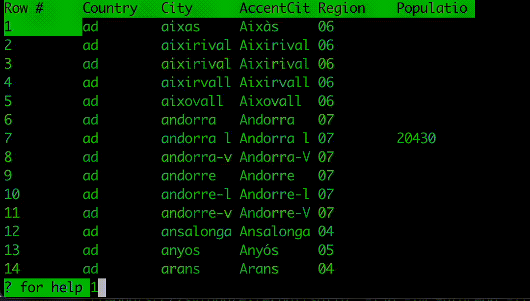 zsv - A SIMD accelerated CLI for querying and exploring CSV data.