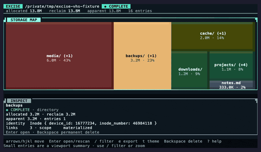 excise - A surgical terminal storage navigator.