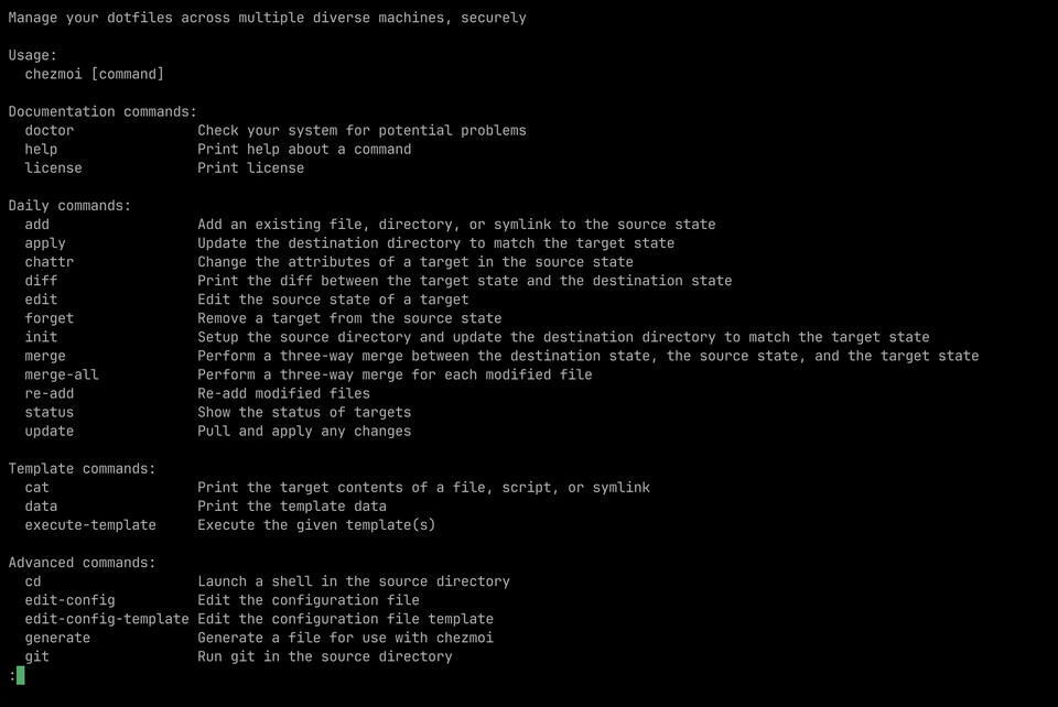 chezmoi - Manage dotfiles across multiple machines.