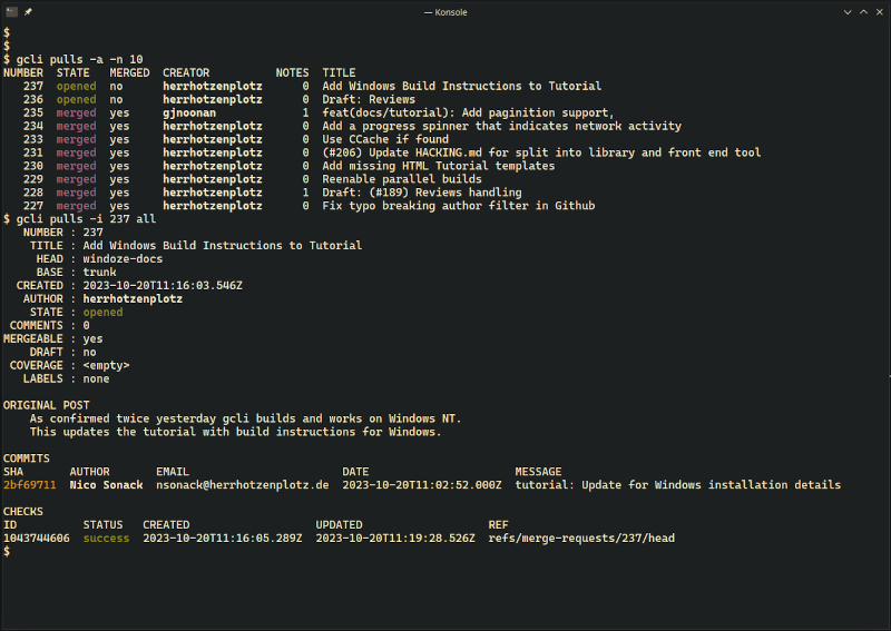 image preview of gcli
