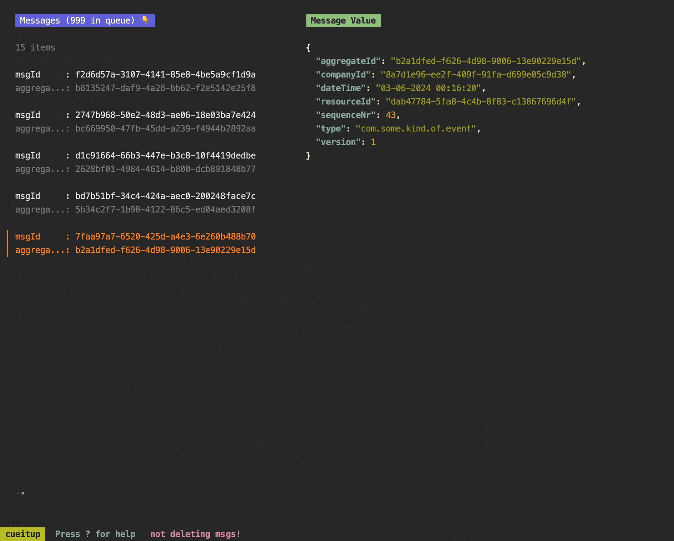 cueitup - Inspect messages in an AWS SQS queue.