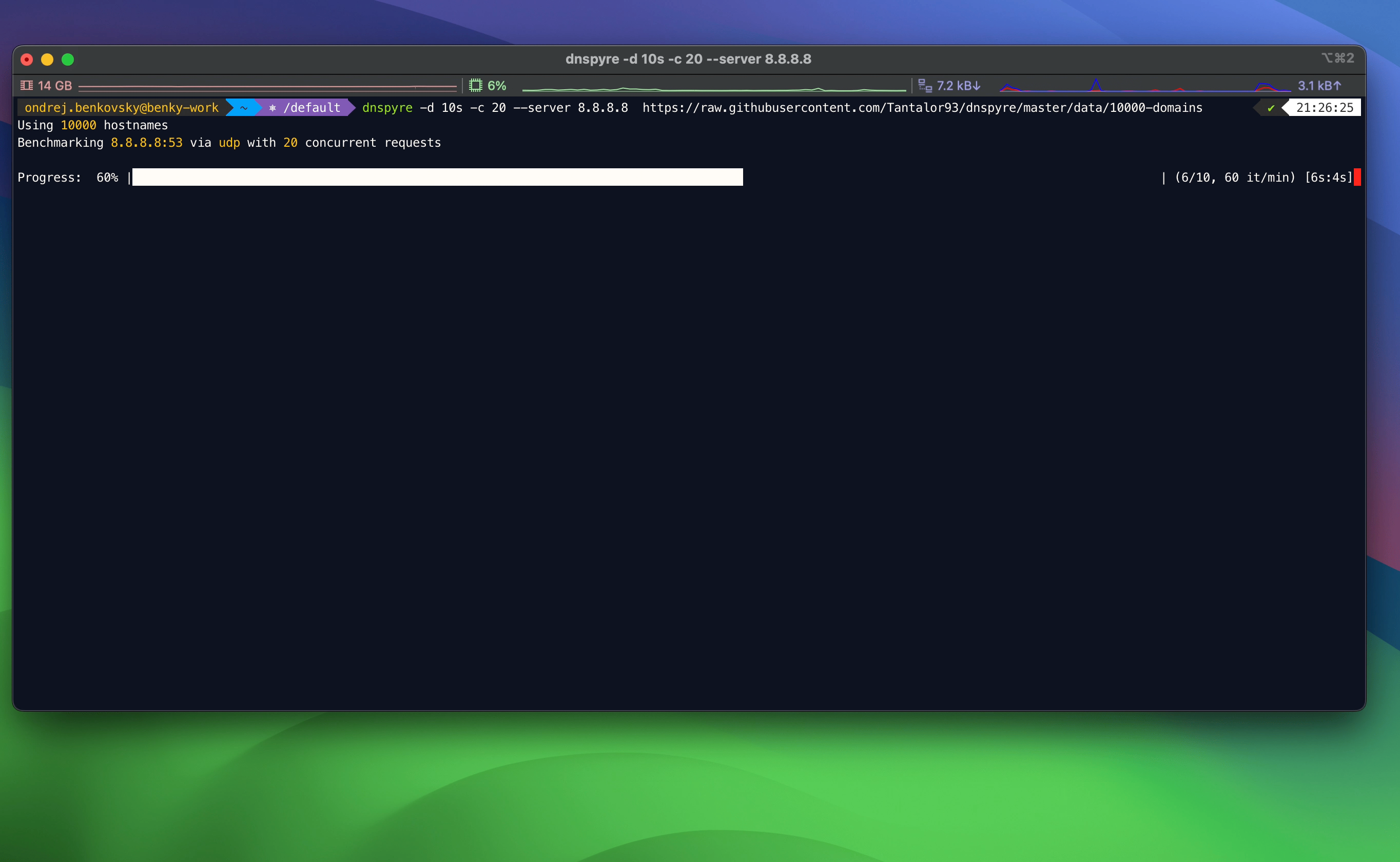 dnspyre - A CLI tool for a high QPS DNS benchmark. - Terminal Trove