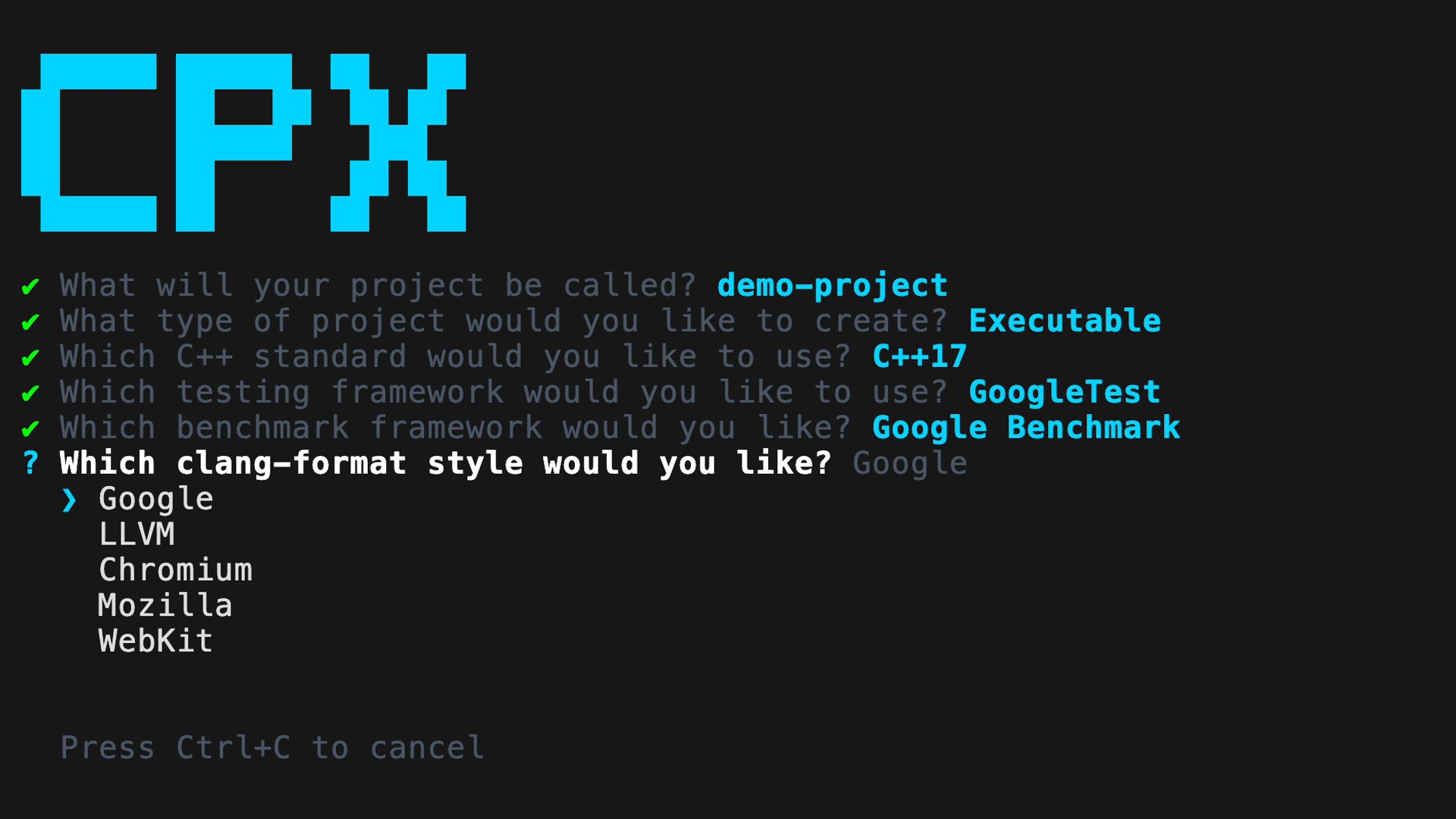 cpx - A batteries-included Cargo-like CLI for C++.