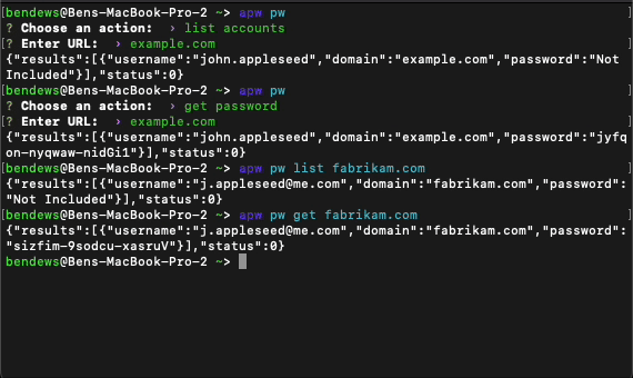 apw - A CLI for Apple Passwords (also known as iCloud Keychain)