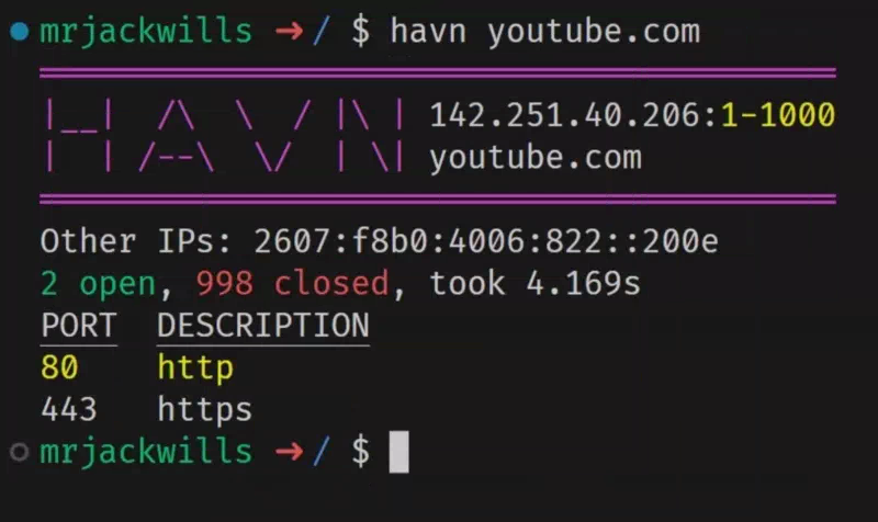 havn - A fast configurable port scanner with reasonable defaults.