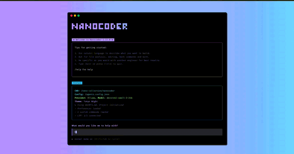 Nanocoder preview