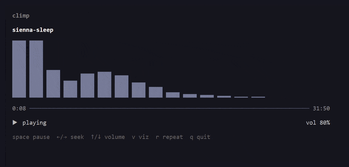 climp - A minimal CLI media player.