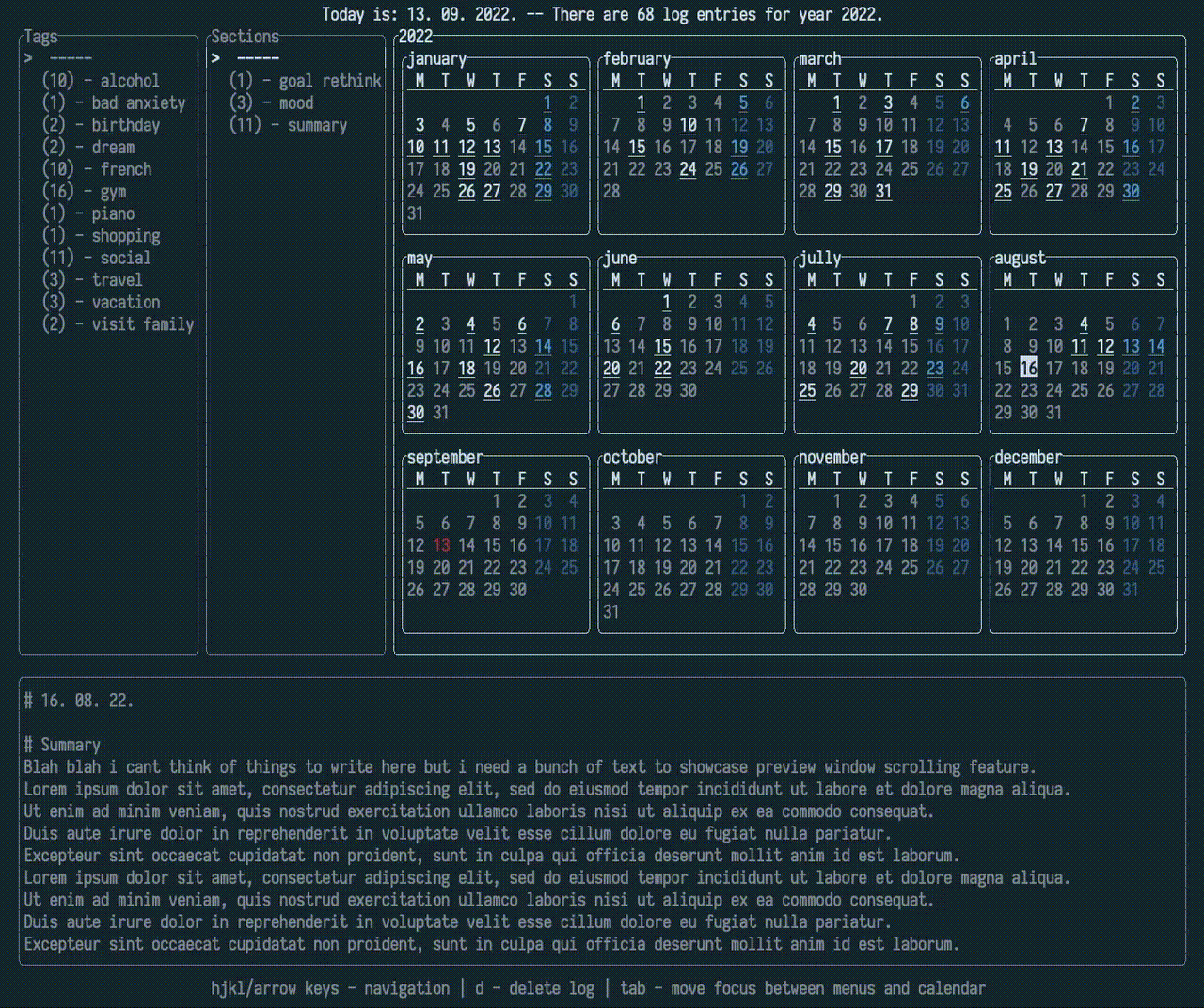 caps-log - A small TUI journaling tool.