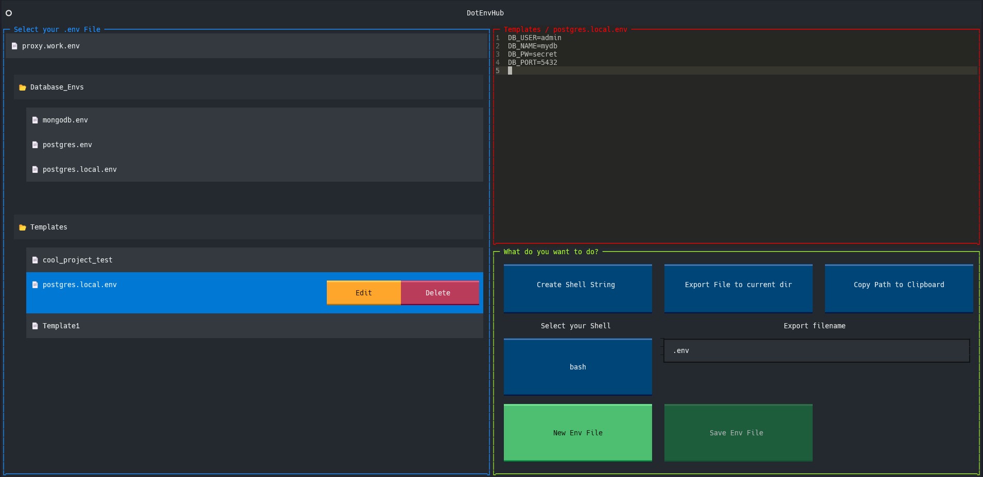 A TUI to manage your .env files in the terminal.