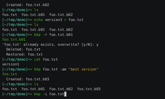 bkp - Utility that makes backups of your files/directories.