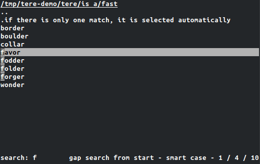 tere - A faster alternative to cd + ls.