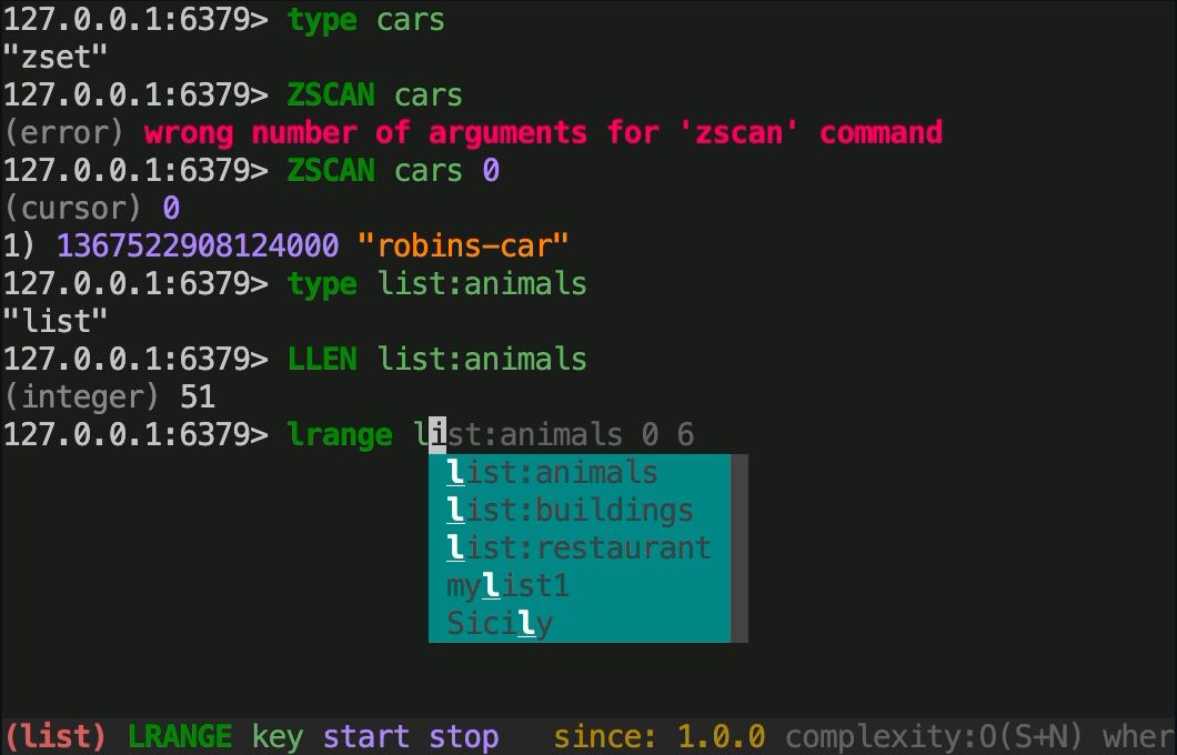 iredis - An interactive redis client with autocompletion and syntax highlighting.