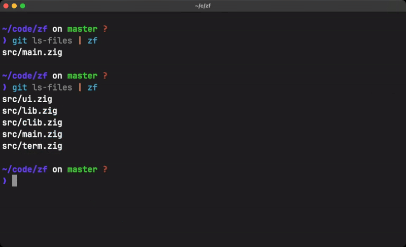zf - A fuzzy finder that excels at filtering filepaths.