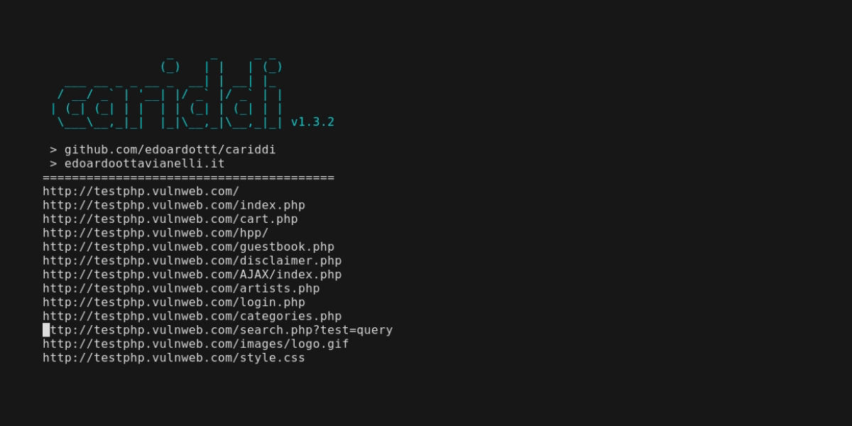 cariddi - A tool to crawl urls, scan endpoints, secrets, api keys, file extensions, tokens and more.