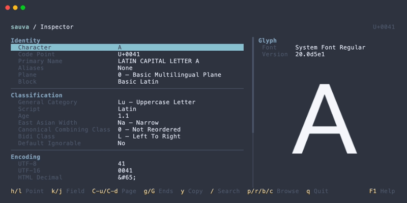 A unicode explorer and previewer in the terminal.