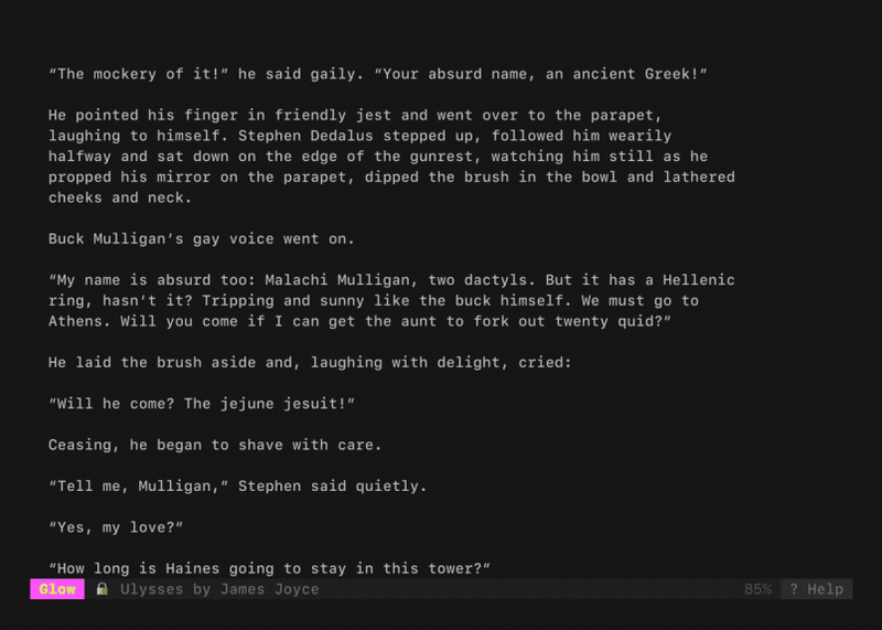 glow - Render markdown on the CLI, with pizzazz!