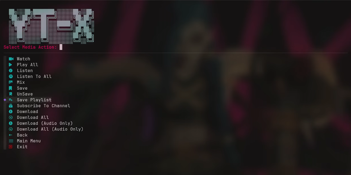 yt-x - Browse youtube from your terminal.