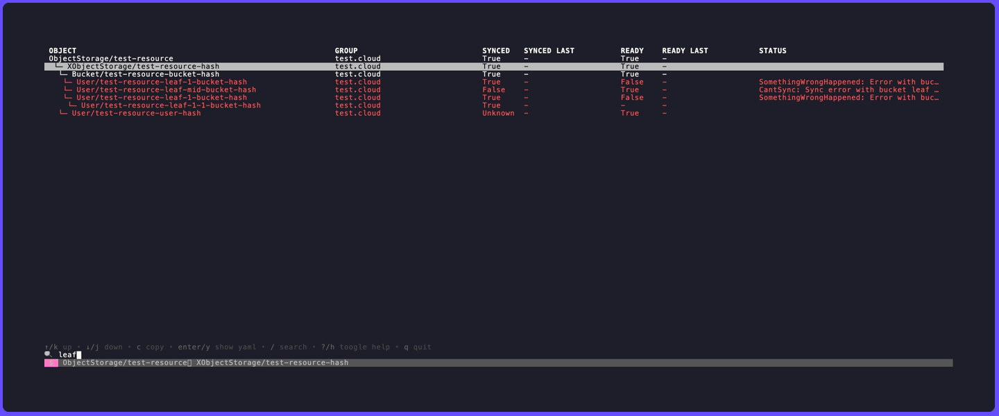 xpdig - A TUI to explore crossplane traces.