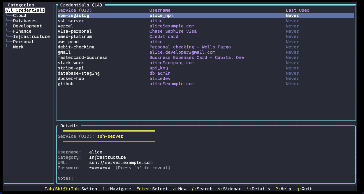 pass-cli - A secure, cross-platform, command-line password manager.