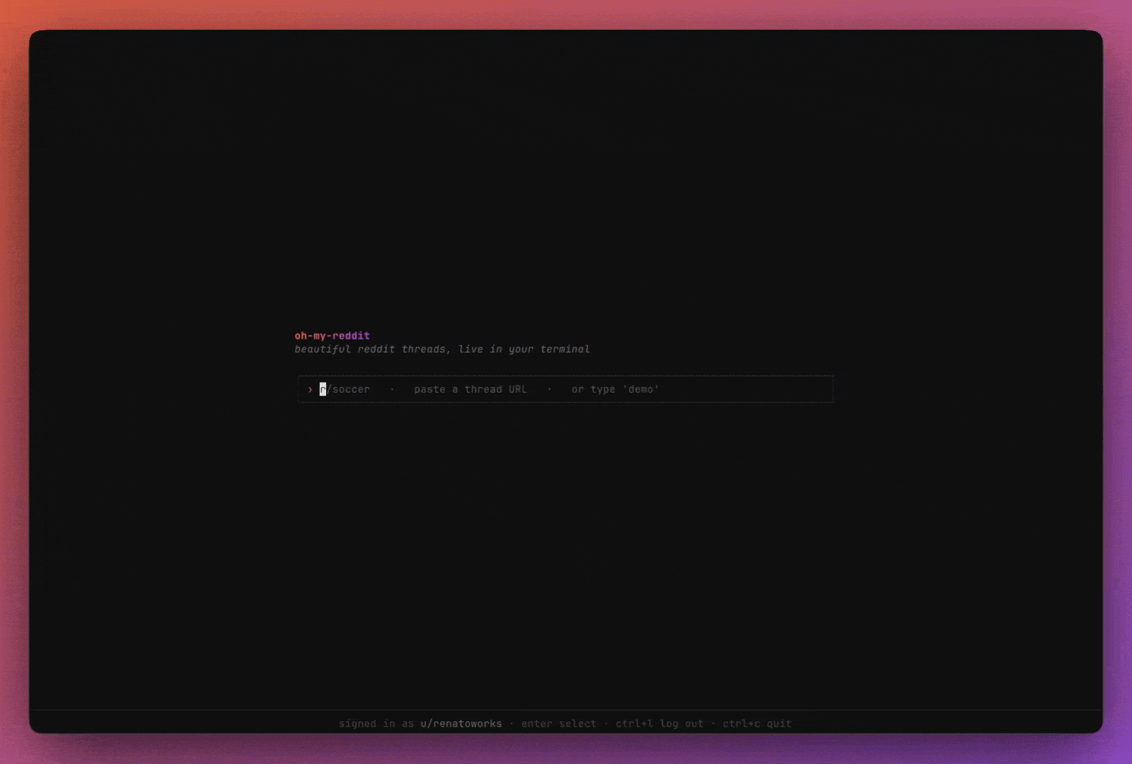 Beautiful Reddit threads, live in your terminal.