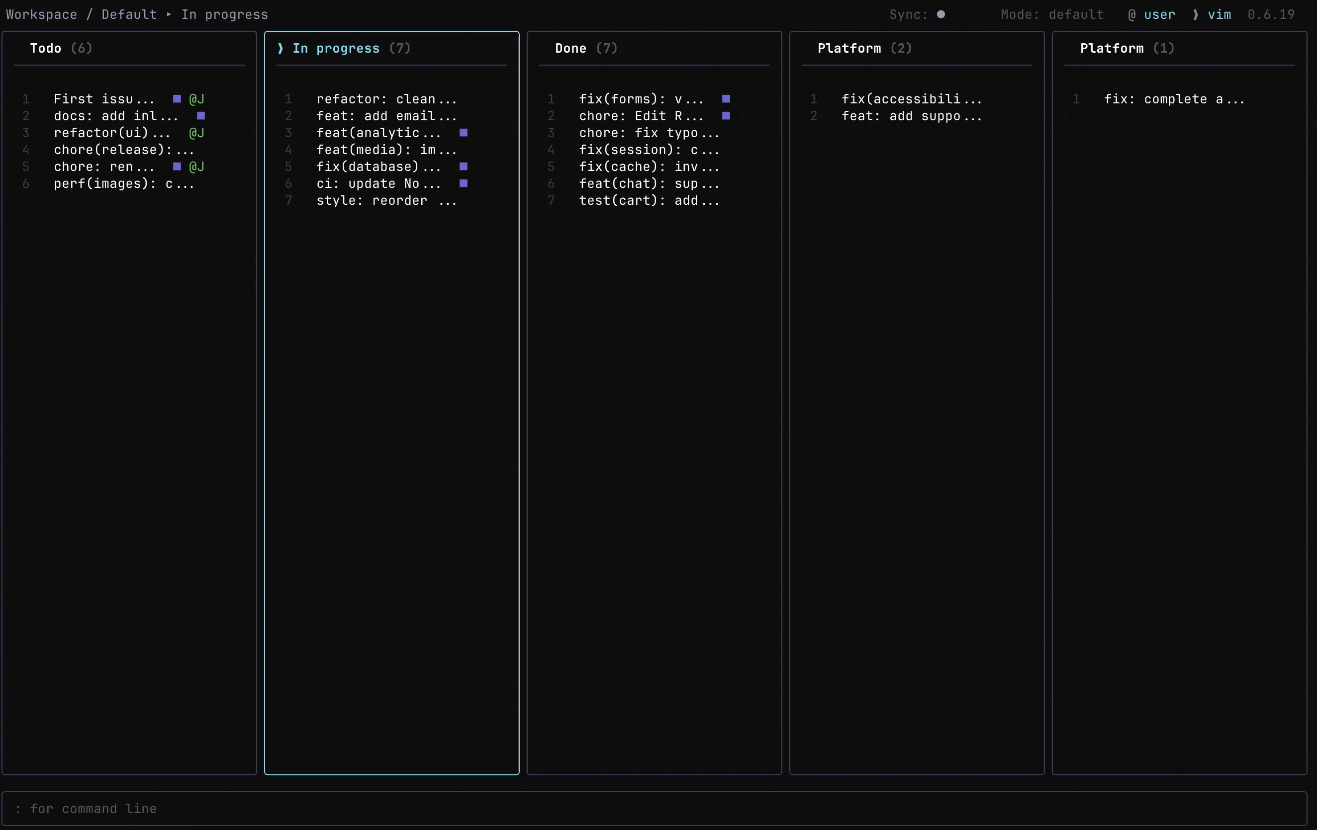 A distributed terminal native issue tracker backed by Git.