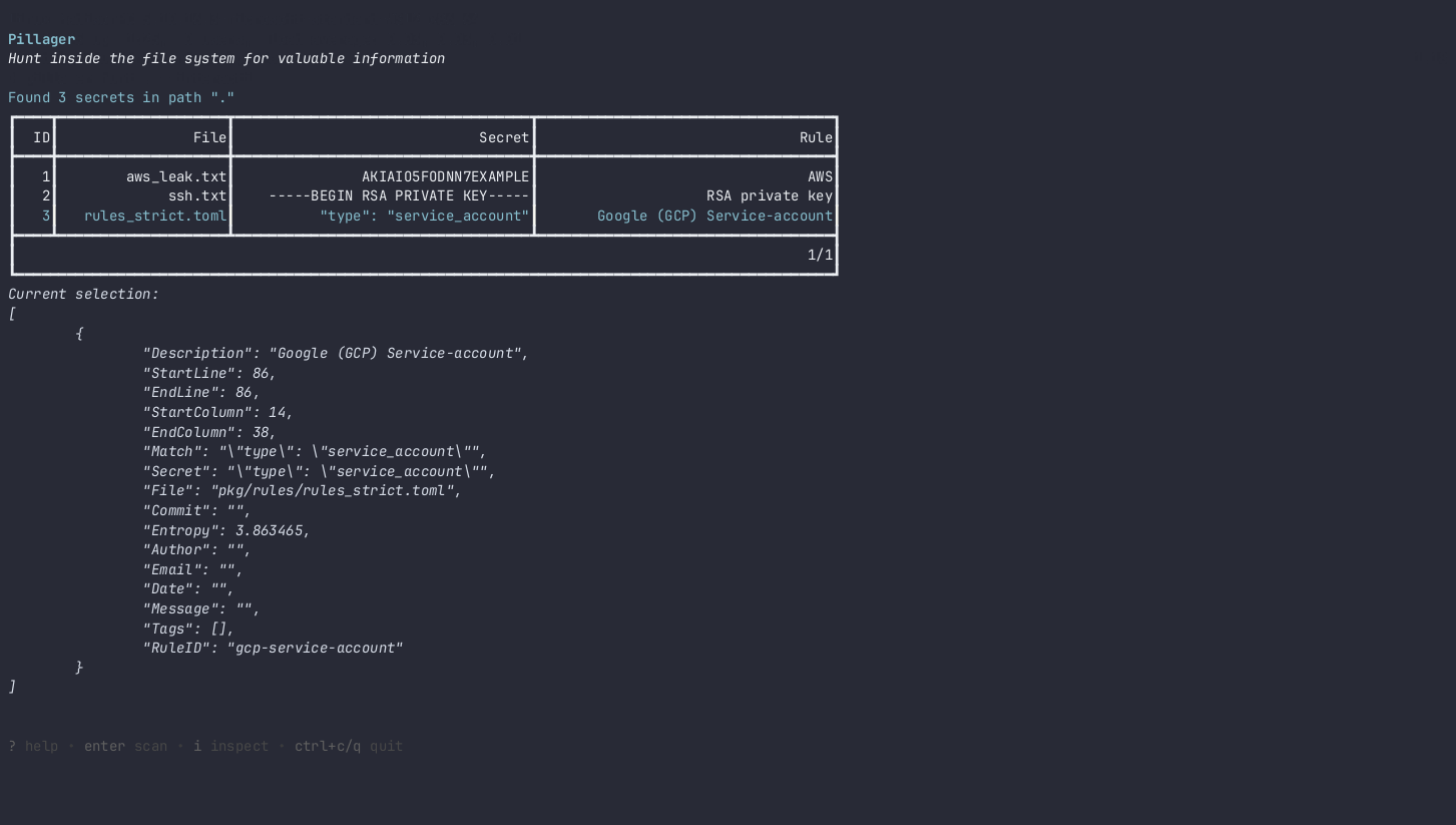 pillager - Pillage filesystems for sensitive information.