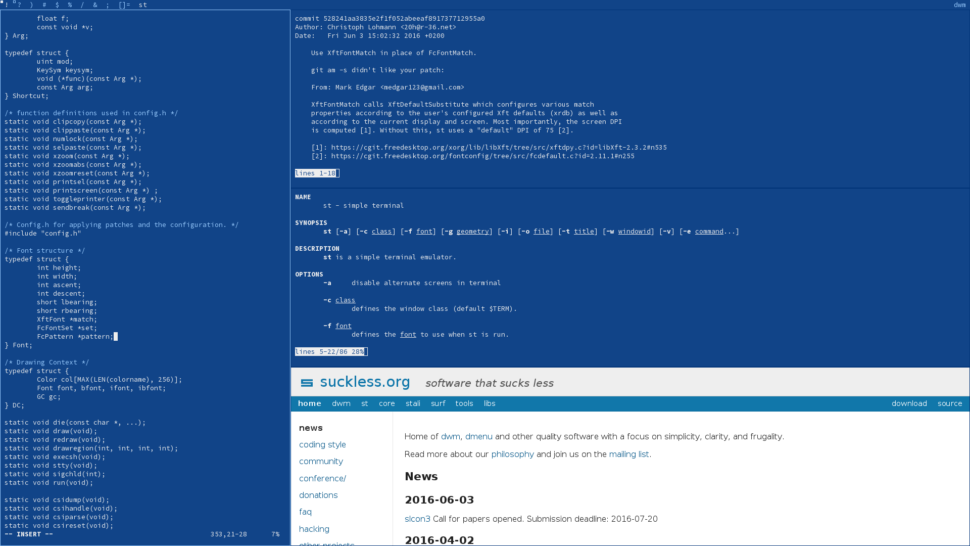 Suckless Terminal (st) preview