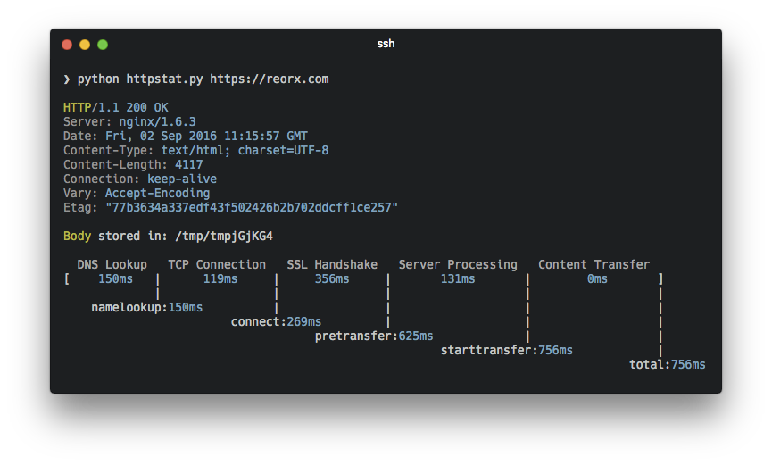 Visualizes curl(1) statistics in a way of beauty and clarity.