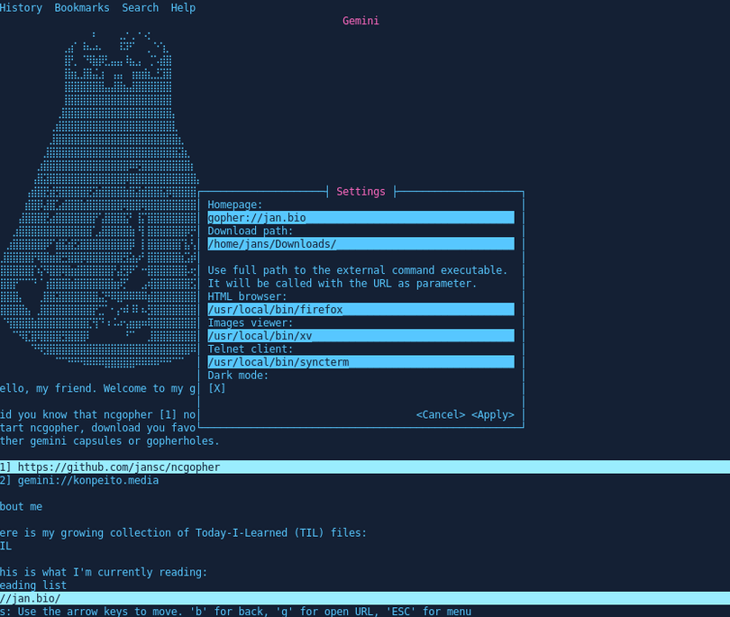 image preview of ncgopher