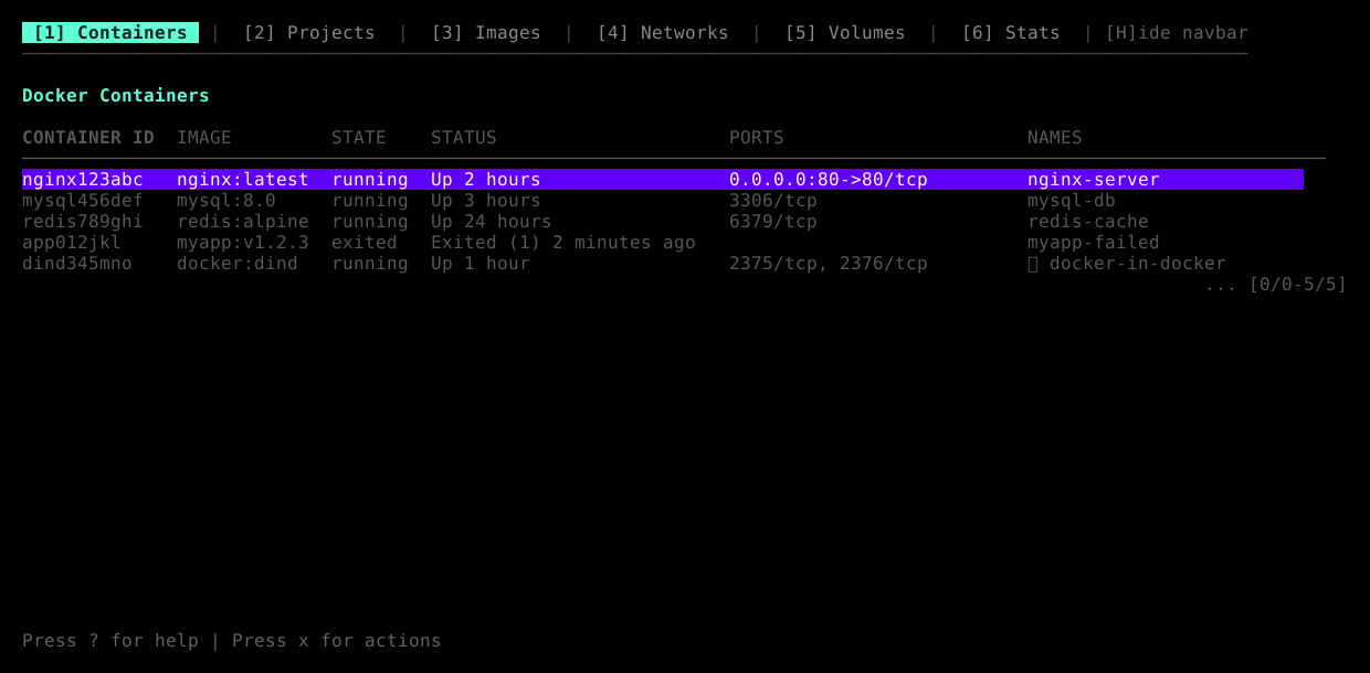 dcv - A TUI viewer for docker-compose.