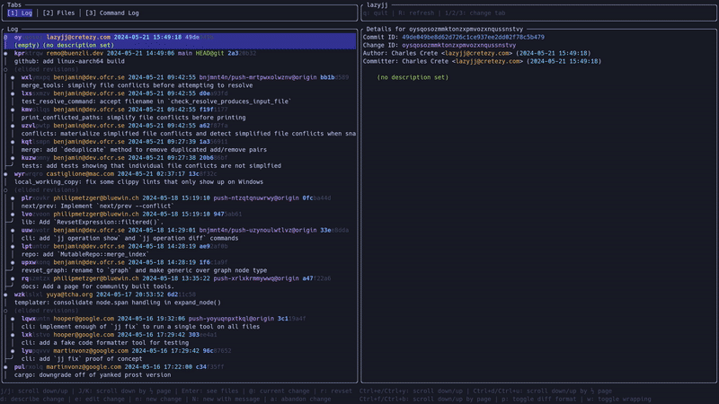 lazyjj - A TUI for Jujutsu / jj.