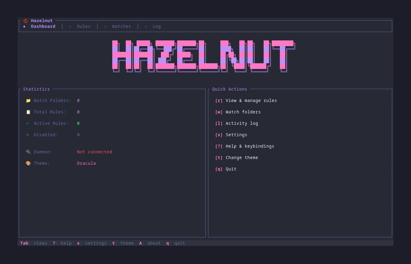 A terminal based automated file organizer inspired by Hazel.