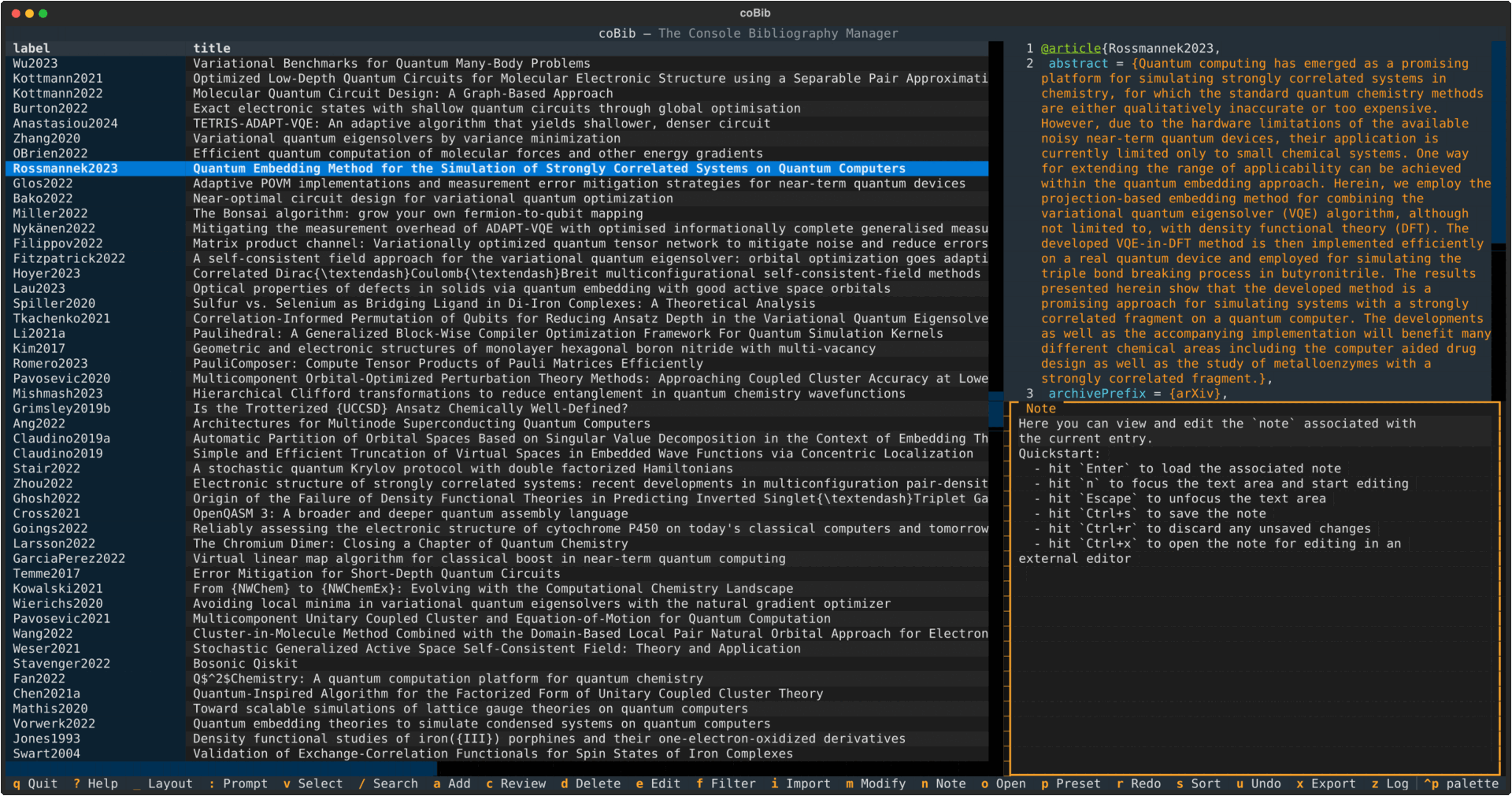 cobib - The Console Bibliography.