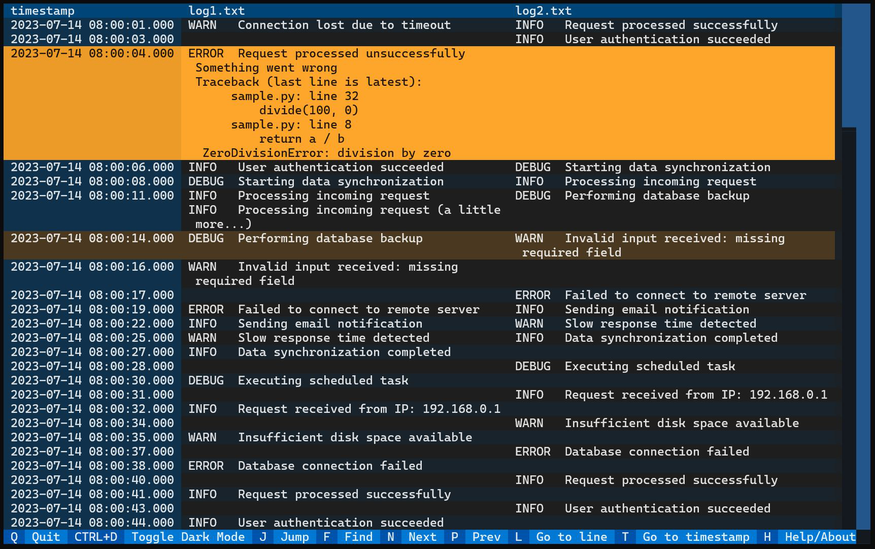 image preview of logmerger