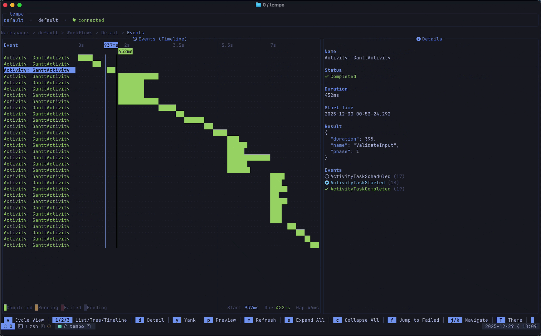 tempo - A terminal client for Temporal.
