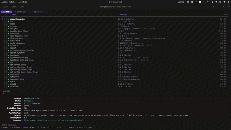 A TUI package manager for APT-based Linux distributions.