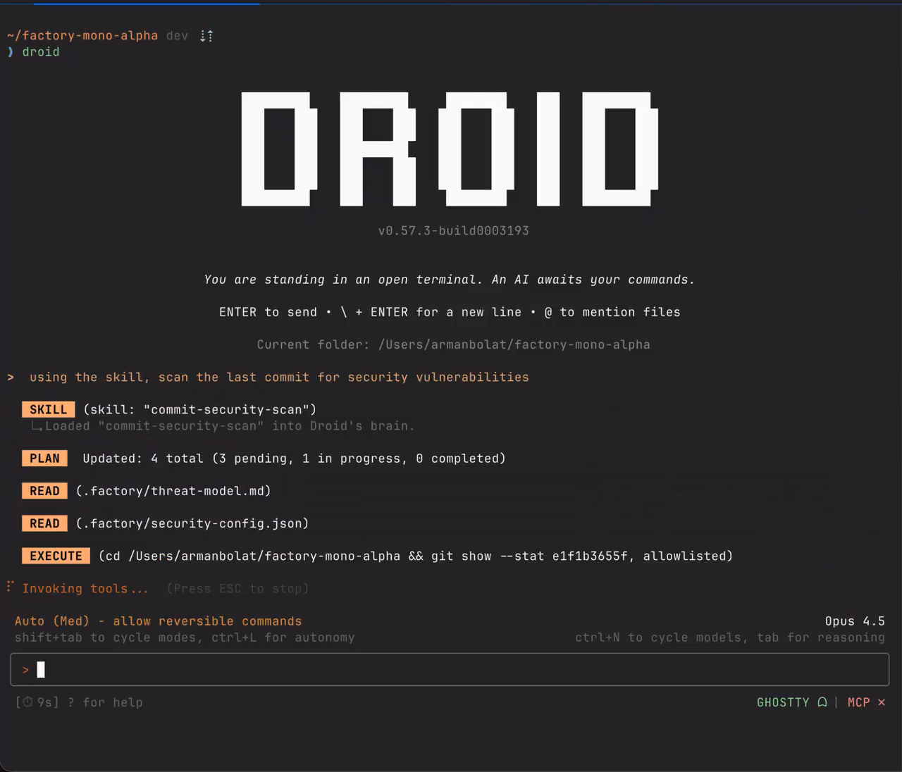 Droid CLI - Agent-native software development in your terminal