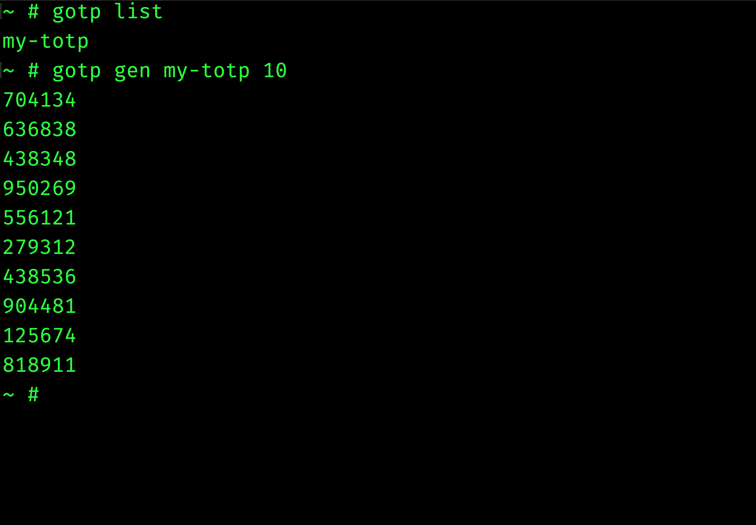 A CLI to manage and generate Time-based One Time Password. (TOTP)