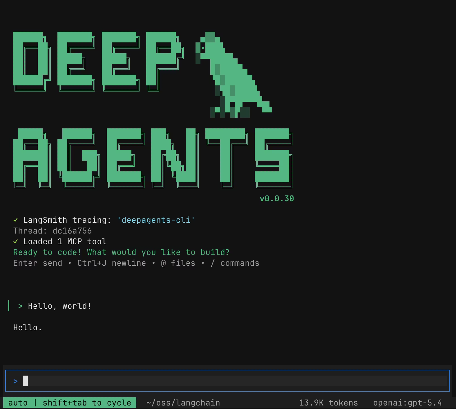 Deep Agents CLI - A pre-built coding agent powered by any LLM with tool calling