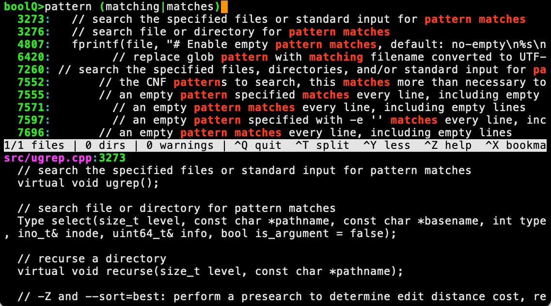 ugrep - A fast grep replacement for archives, documents and fuzzy search.