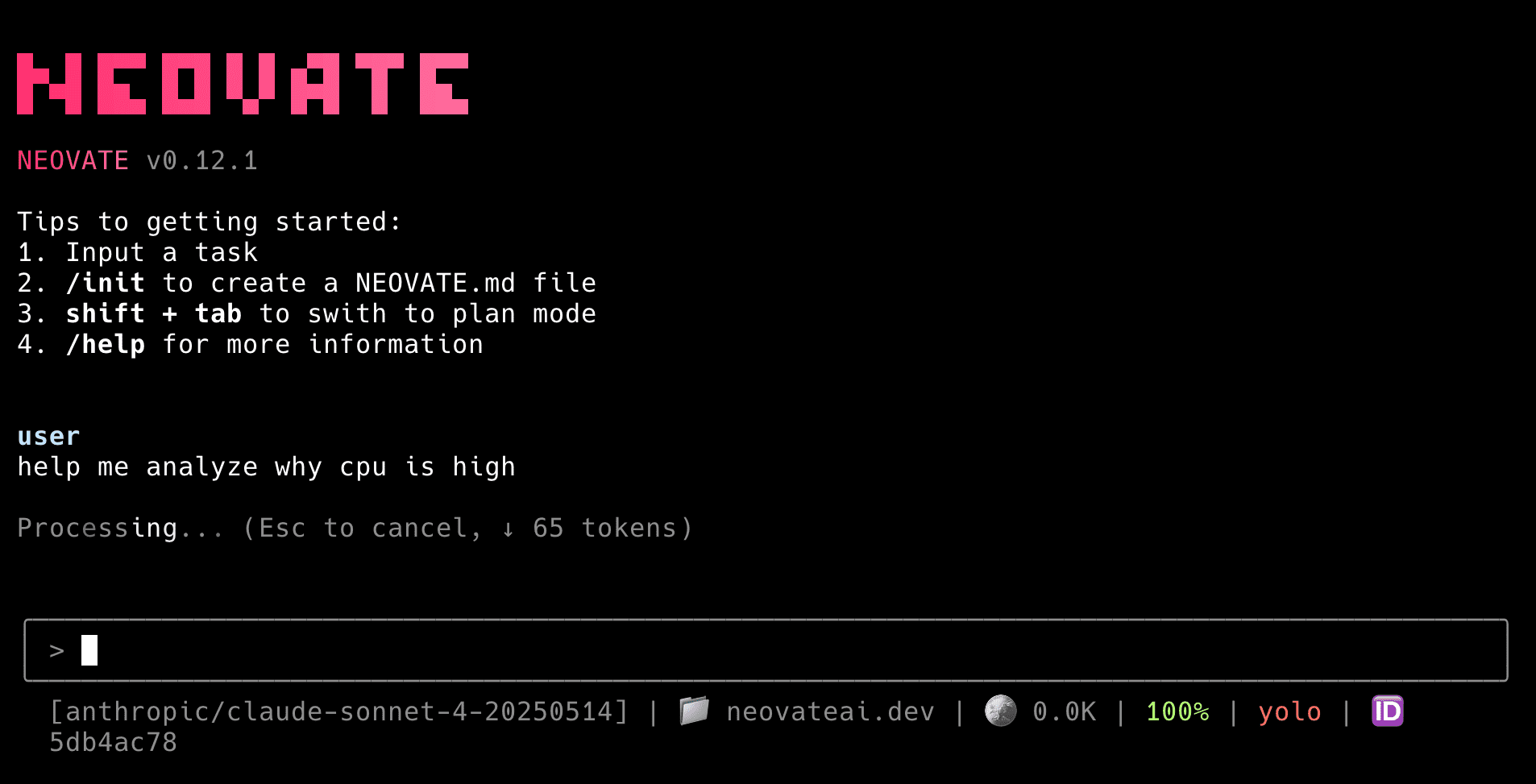 Neovate Code preview