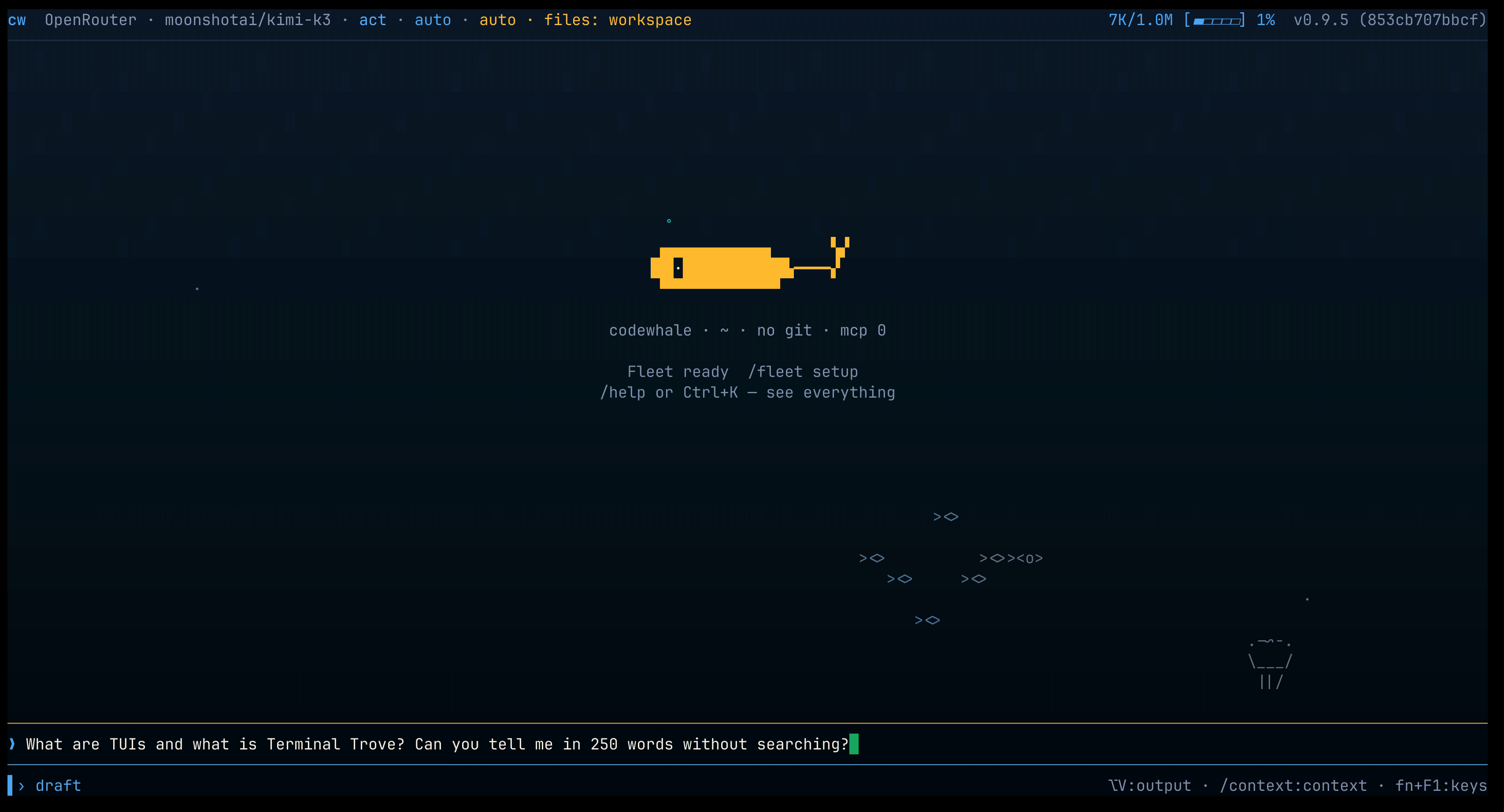 Codewhale - Community-driven coding agent that runs a different model per role