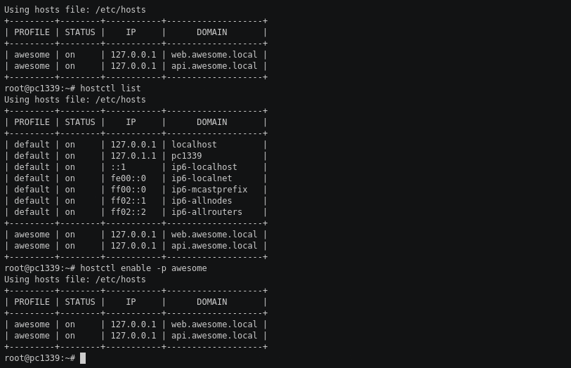 hostctl - A CLI tool to manage /etc/hosts like a pro!