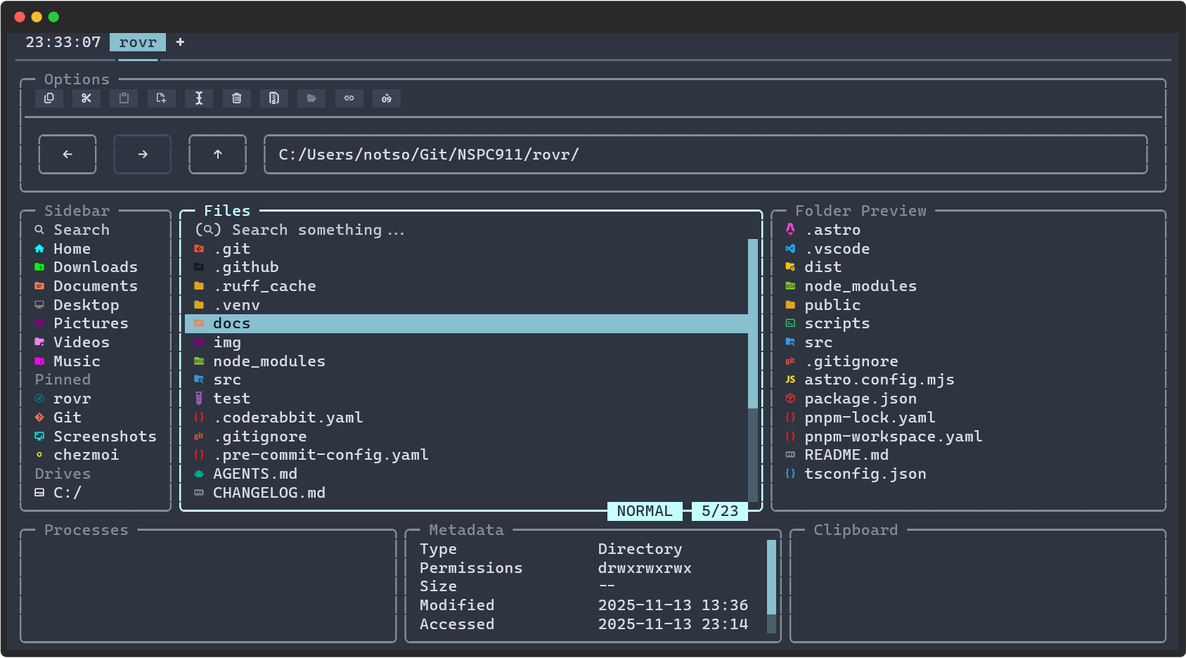 rovr - A post-modern terminal file manager.